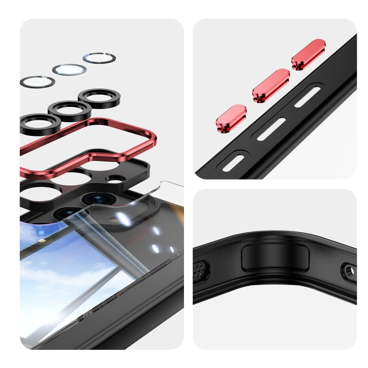 For Samsung Galaxy S25 5G Acrylic Hybrid TPU Armor Shockproof Phone Case(Black Red) by buy2fix