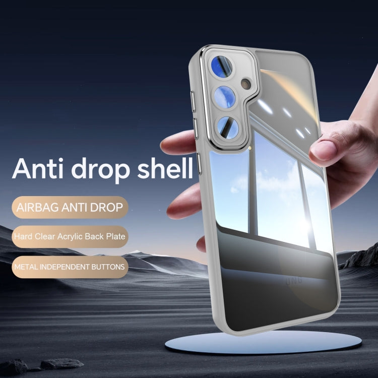 For Samsung Galaxy S25 5G Acrylic Hybrid TPU Armor Shockproof Phone Case(Grey) by buy2fix