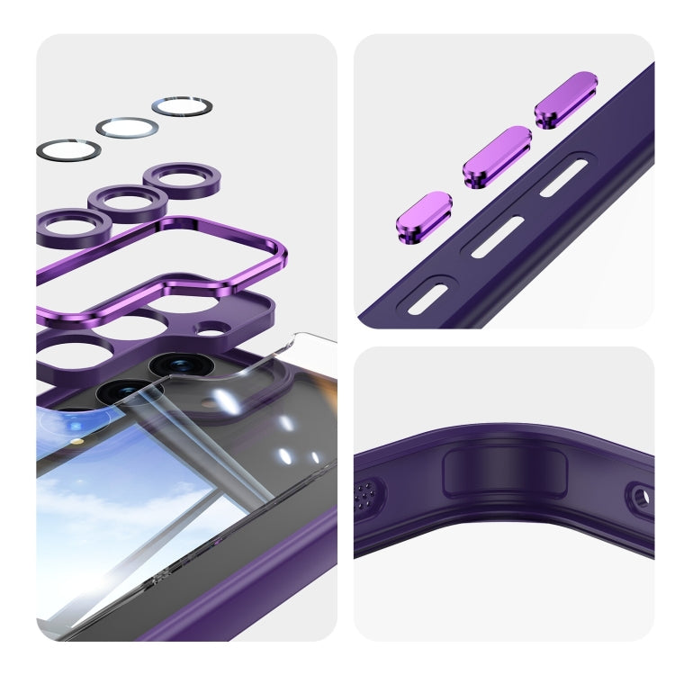 For Samsung Galaxy S25 5G Acrylic Hybrid TPU Armor Shockproof Phone Case(Purple) by buy2fix