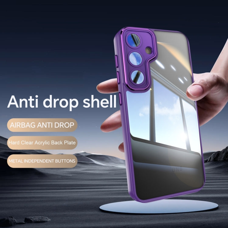 For Samsung Galaxy S25+ 5G Acrylic Hybrid TPU Armor Shockproof Phone Case(Purple) by buy2fix