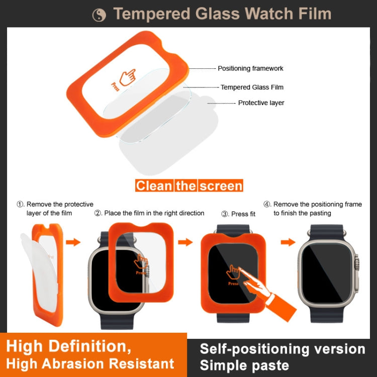For Apple Watch Ultra 49mm / Ultra 2 49mm IMAK Tempered Glass Watch Protective Film Self-contained Positioning Version - Screen Protector by imak | Online Shopping UK | buy2fix