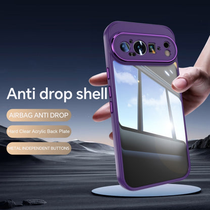 For Google Pixel 9 Pro XL Acrylic Hybrid TPU Armor Shockproof Phone Case(Purple) by buy2fix