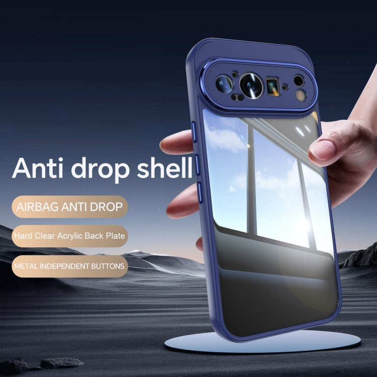 For Google Pixel 9 Pro Acrylic Hybrid TPU Armor Shockproof Phone Case(Blue) by buy2fix