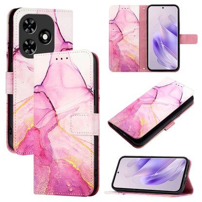 For Tecno Spark Go 2024 / Spark 20C PT003 Marble Pattern Flip Leather Phone Case(Pink Purple Gold) by buy2fix