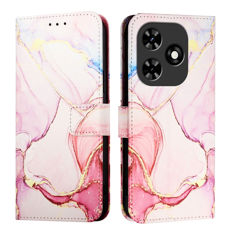 For Tecno Spark Go 2024 / Spark 20C PT003 Marble Pattern Flip Leather Phone Case(Rose Gold) by buy2fix