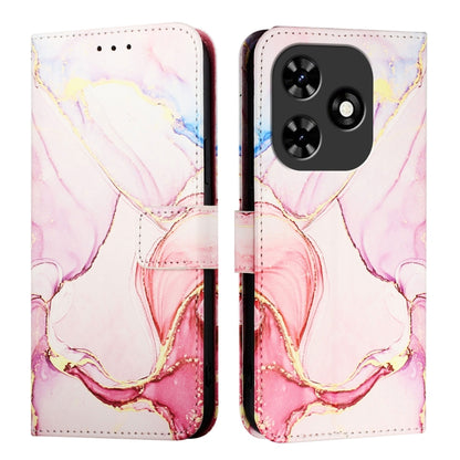 For Tecno Spark Go 2024 / Spark 20C PT003 Marble Pattern Flip Leather Phone Case(Rose Gold) by buy2fix