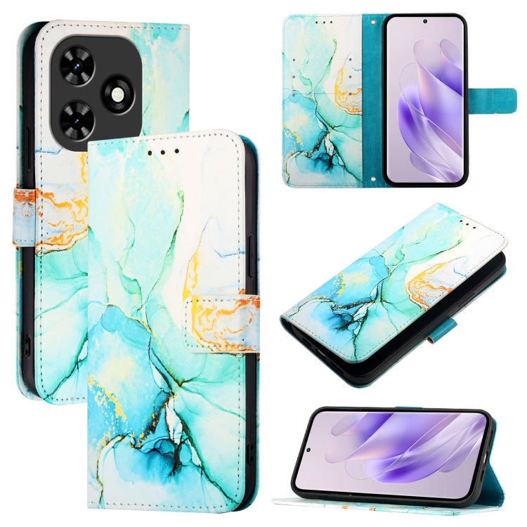 For Tecno Spark Go 2024 / Spark 20C PT003 Marble Pattern Flip Leather Phone Case(Green) by buy2fix
