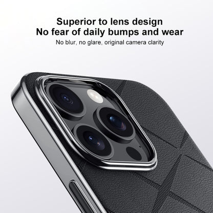 For iPhone 16 Pro Max Plain Leather PC Phone Case(White) by buy2fix