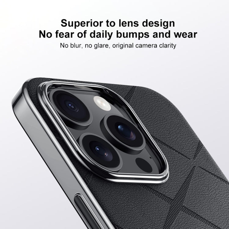 For iPhone 16 Pro Plain Leather PC Phone Case(Wine Red) by buy2fix