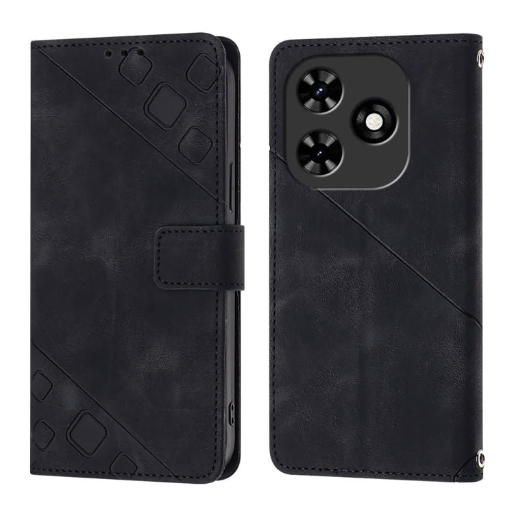 For Tecno Spark Go 2024 / Spark 20C Skin Feel Embossed Leather Phone Case(Black) by buy2fix
