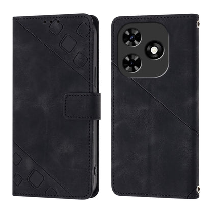 For Tecno Spark Go 2024 / Spark 20C Skin Feel Embossed Leather Phone Case(Black) by buy2fix