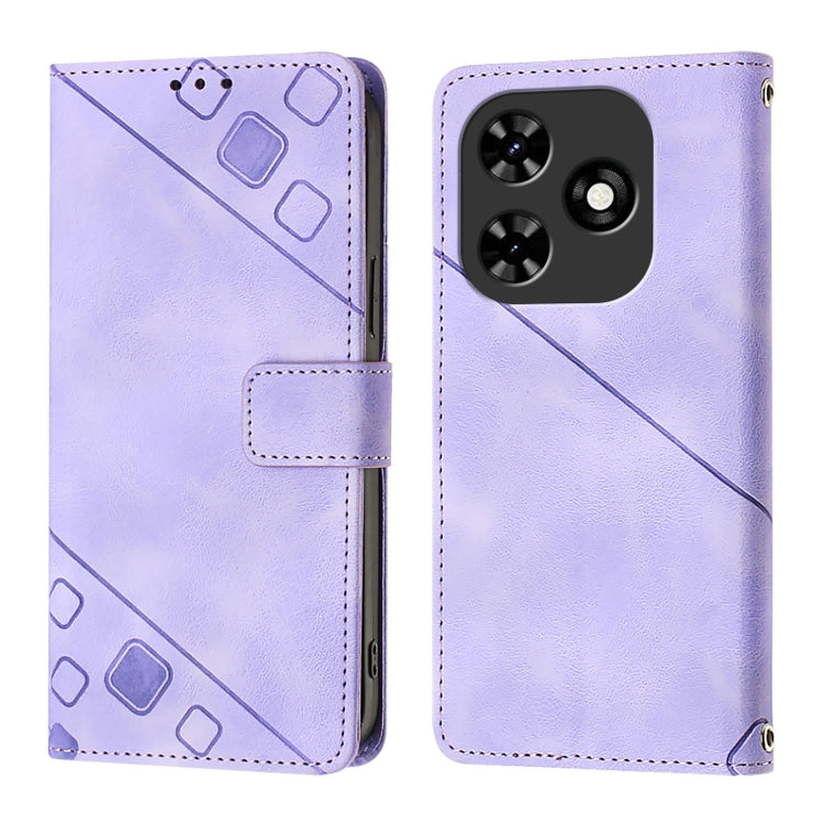 For Tecno Spark Go 2024 / Spark 20C Skin Feel Embossed Leather Phone Case(Light Purple) by buy2fix