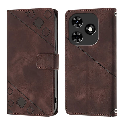 For Tecno Spark Go 2024 / Spark 20C Skin Feel Embossed Leather Phone Case(Brown) by buy2fix
