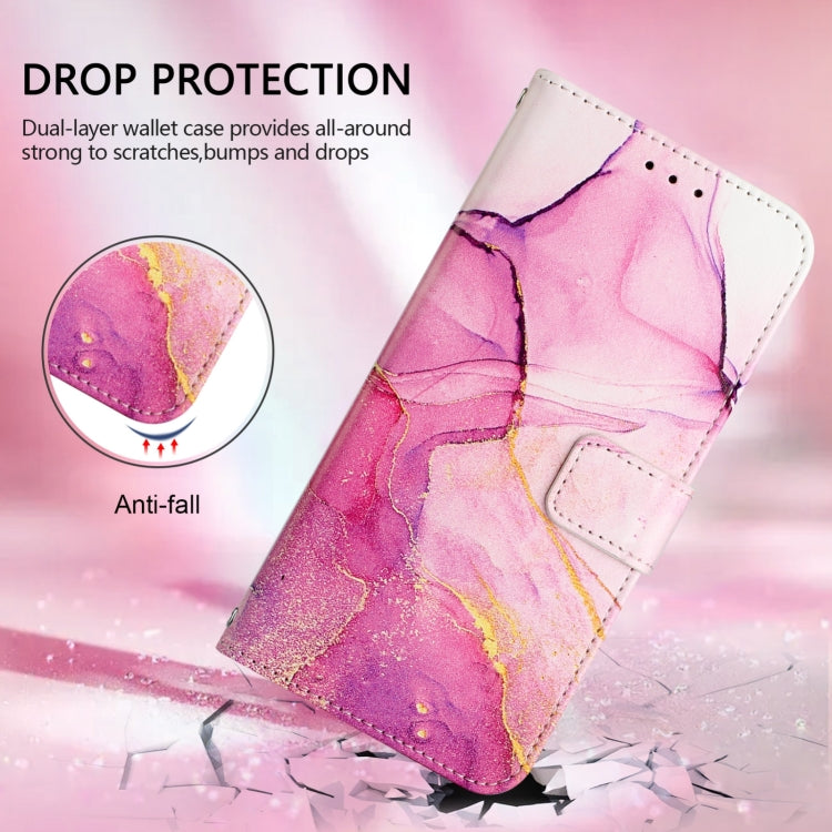 For Google Pixel 9 PT003 Marble Pattern Flip Leather Phone Case(Pink Purple Gold) by buy2fix