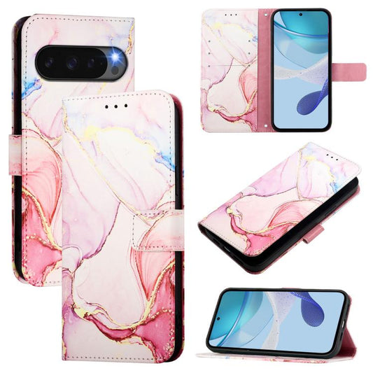 For Google Pixel 10 Pro XL PT003 Marble Pattern Flip Leather Phone Case(Rose Gold) - Google Cases by buy2fix | Online Shopping UK | buy2fix