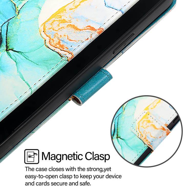 For Google Pixel 10 Pro XL PT003 Marble Pattern Flip Leather Phone Case(Green) - Google Cases by buy2fix | Online Shopping UK | buy2fix