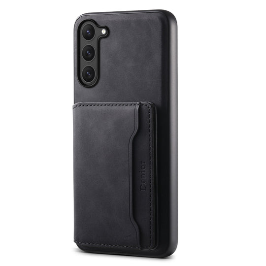 For Samsung Galaxy S23 5G Denior D13 Retro Texture Leather MagSafe Card Bag Phone Case(Black)