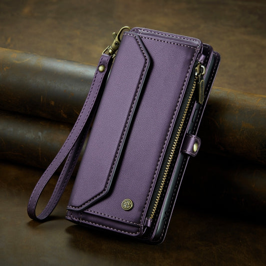 For Google Pixel 7a CaseMe C36 Card Slots Zipper Wallet RFID Anti-theft Leather Phone Case(Purple) - Google Cases by CaseMe | Online Shopping UK | buy2fix