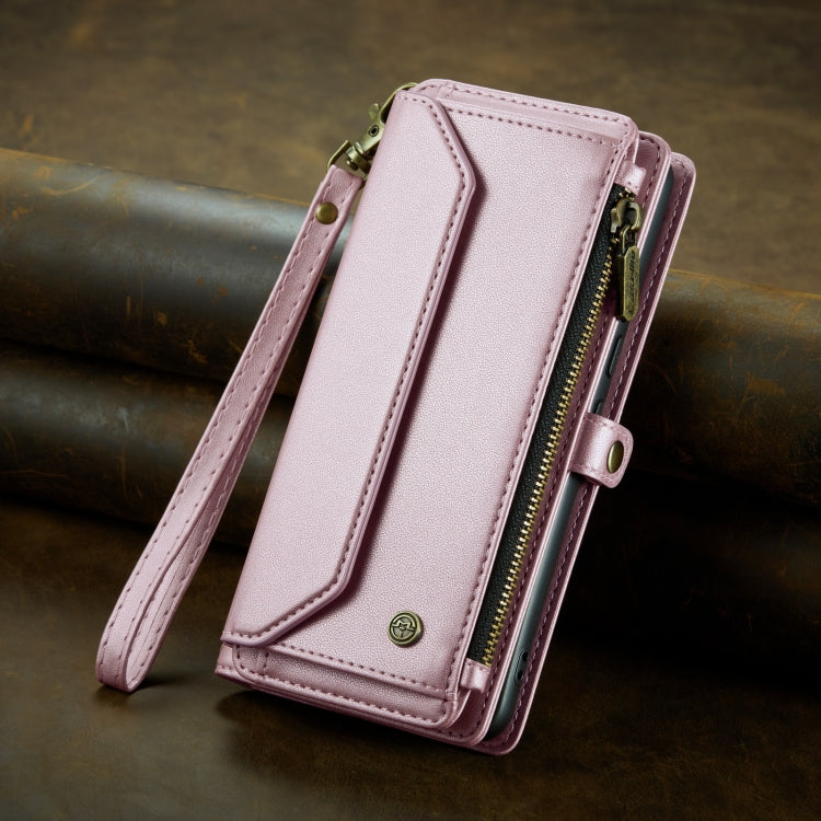 For Google Pixel 7a CaseMe C36 Card Slots Zipper Wallet RFID Anti-theft Leather Phone Case(Pink) - Google Cases by CaseMe | Online Shopping UK | buy2fix
