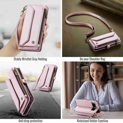 For Google Pixel 7a CaseMe C36 Card Slots Zipper Wallet RFID Anti-theft Leather Phone Case(Pink) - Google Cases by CaseMe | Online Shopping UK | buy2fix
