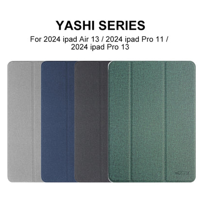 For iPad Pro 13 2025 / 2024 Mutural YASHI Series Tablet Leather Smart Case(Blue) by Mutural