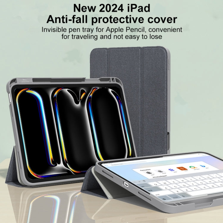 For iPad Pro 13 2025 / 2024 Mutural YASHI Series Tablet Leather Smart Case(Green) by Mutural