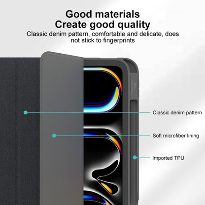 For iPad Pro 11 2025 / 2024 Mutural YASHI Series Tablet Leather Smart Case(Grey) by Mutural