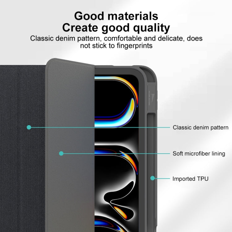 For iPad Air 11 2025 / 2024 Mutural YASHI Series Tablet Leather Smart Case(Black) - iPad Air 11 2025 / 2024 Cases by Mutural | Online Shopping UK | buy2fix