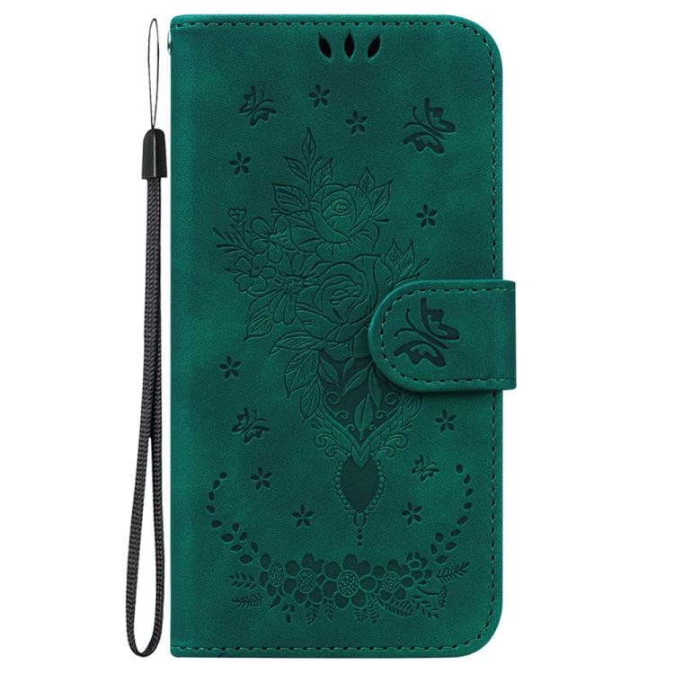 For iPhone Air Butterfly Rose Embossed Leather Phone Case(Green) - iPhone Air Cases by buy2fix | Online Shopping UK | buy2fix