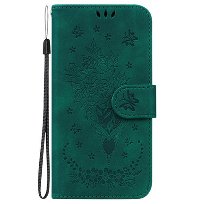 For iPhone Air Butterfly Rose Embossed Leather Phone Case(Green) - iPhone Air Cases by buy2fix | Online Shopping UK | buy2fix