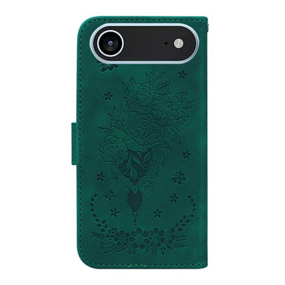 For iPhone Air Butterfly Rose Embossed Leather Phone Case(Green) - iPhone Air Cases by buy2fix | Online Shopping UK | buy2fix