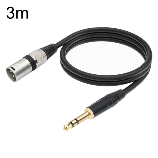 TC145BK55 6.35mm 1/4 TRS Male to XLR 3pin Male Microphone Cable, Length:3m(Black)