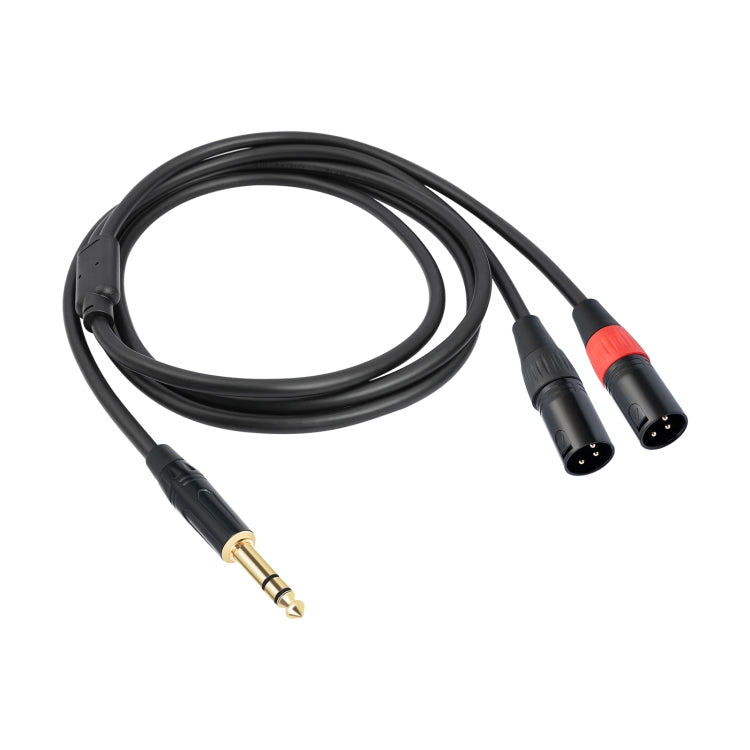 TC145YXK108RE-10 6.35mm 1/4 TRS Male to Dual XLR Male Audio Cable, Length:2m(Black) by buy2fix