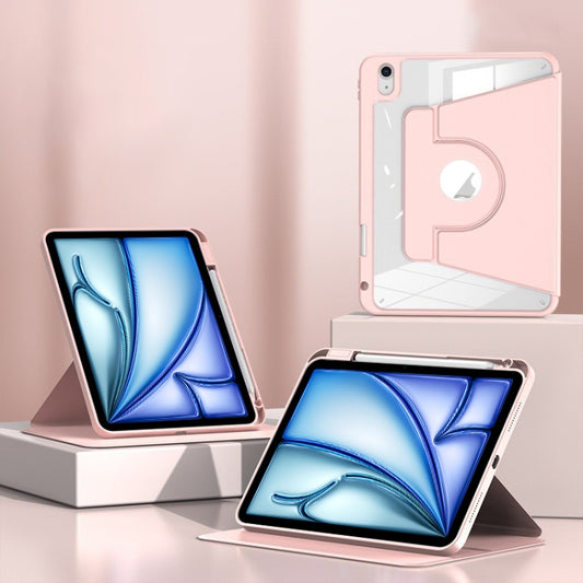 For iPad Air 11 2025 / 2024 Magnetic Split Leather Smart Tablet Case with Pen Slot(Pink) - iPad Air 11 2025 / 2024 Cases by buy2fix | Online Shopping UK | buy2fix