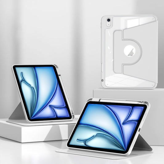For iPad Air 11 2025 / 2024 Magnetic Split Leather Smart Tablet Case with Pen Slot(White) - iPad Air 11 2025 / 2024 Cases by buy2fix | Online Shopping UK | buy2fix