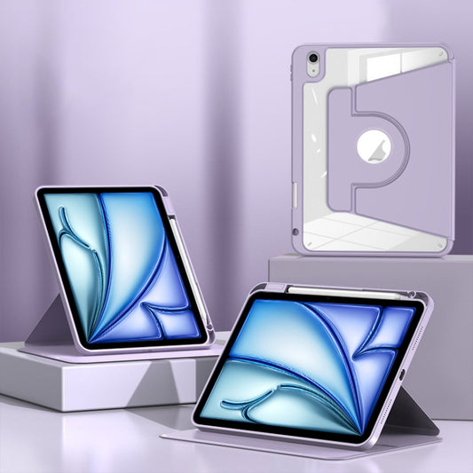For iPad Air 11 2025 / 2024 Magnetic Split Leather Smart Tablet Case with Pen Slot(Purple) - iPad Air 11 2025 / 2024 Cases by buy2fix | Online Shopping UK | buy2fix