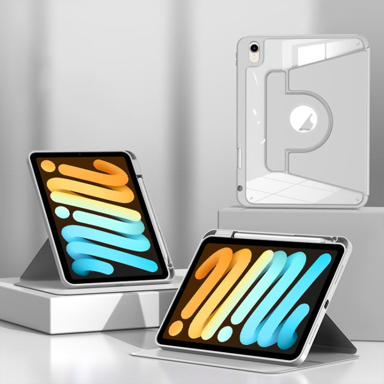 For iPad mini 6 / mini 2024 Magnetic Split Leather Smart Tablet Case with Pen Slot(Grey) - iPad mini 6 Cases by buy2fix | Online Shopping UK | buy2fix