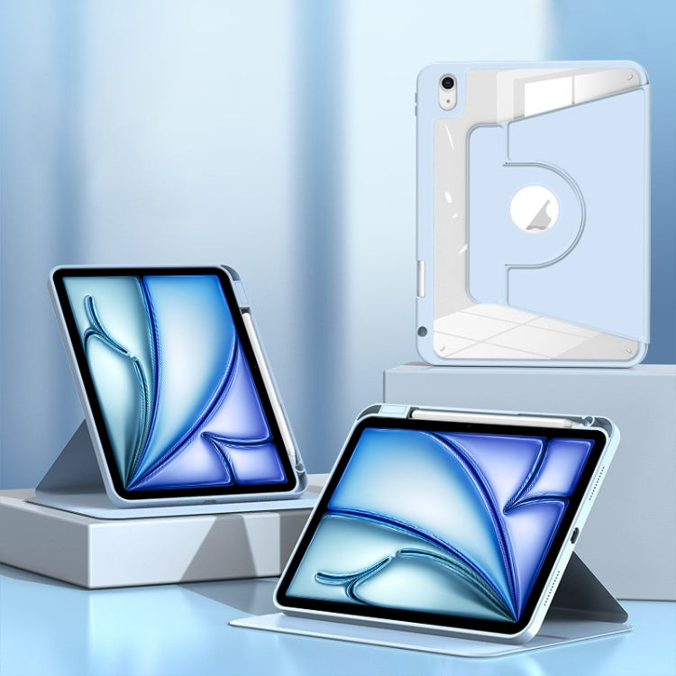 For iPad Air 13 2024 Magnetic Split Leather Smart Tablet Case with Pen Slot(Sky Blue) - iPad Air 13 2025 / 2024 Cases by buy2fix | Online Shopping UK | buy2fix