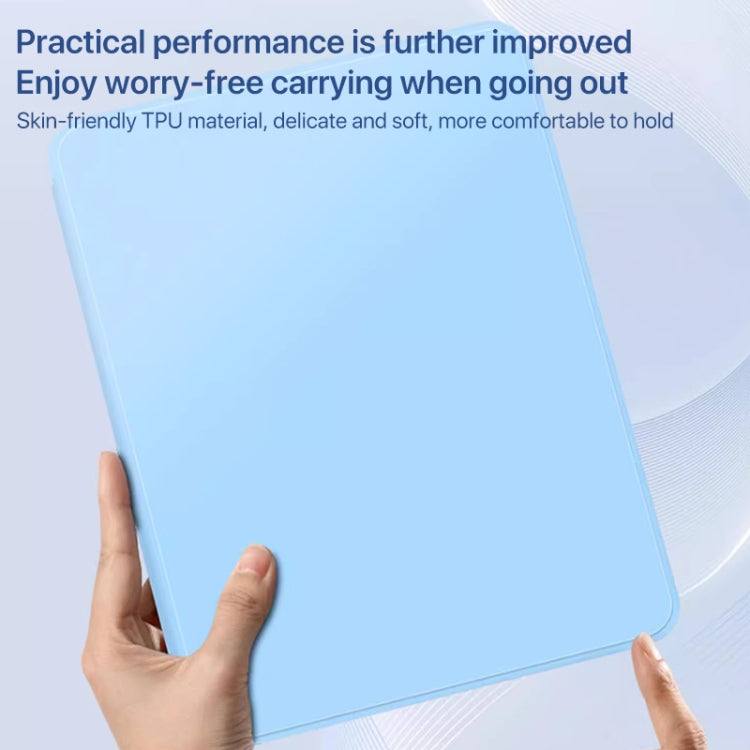 For iPad Air 13 2024 Magnetic Split Leather Smart Tablet Case with Pen Slot(Sky Blue) - iPad Air 13 2025 / 2024 Cases by buy2fix | Online Shopping UK | buy2fix