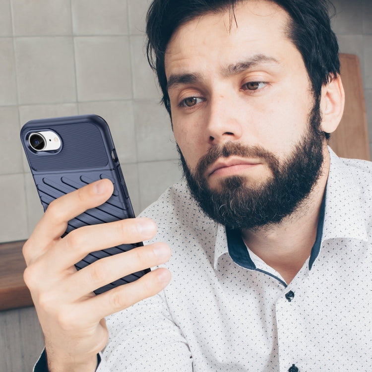 For iPhone 16e Thunderbolt Shockproof Soft TPU Phone Case(Blue) by buy2fix