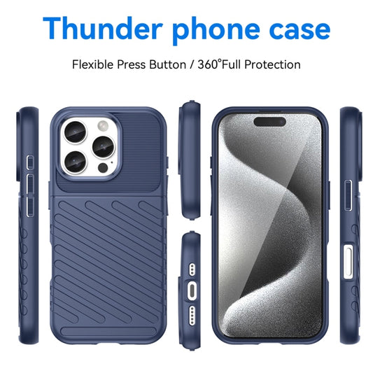 For iPhone 16 Pro Thunderbolt Shockproof Soft TPU Phone Case(Blue) by buy2fix