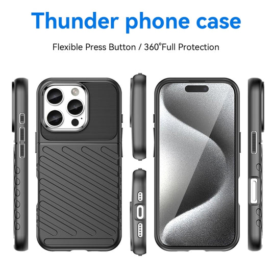 For iPhone 16 Pro Thunderbolt Shockproof Soft TPU Phone Case(Black) by buy2fix