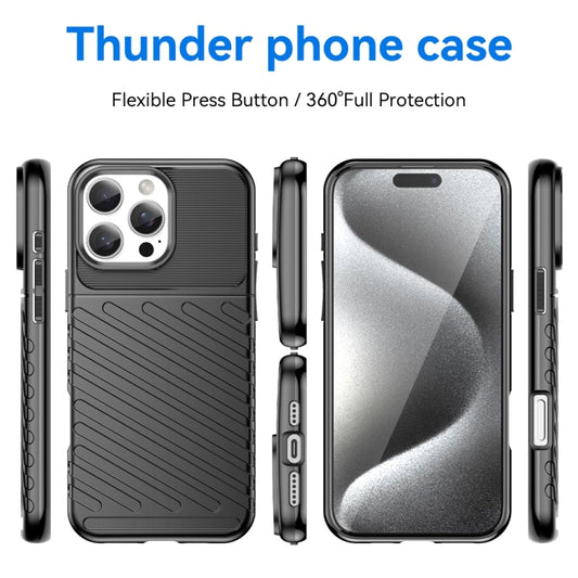 For iPhone 16 Pro Max Thunderbolt Shockproof Soft TPU Phone Case(Black) - iPhone 16 Pro Max Cases by buy2fix | Online Shopping UK | buy2fix