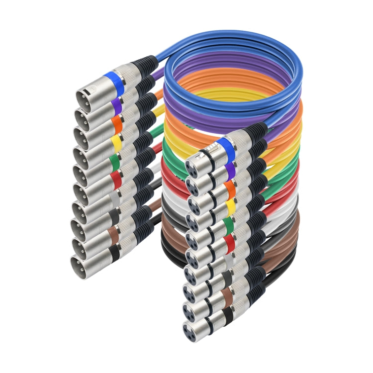 10pcs / Set XLR 3pin Male to Female Audio Cable, Length: 1m by buy2fix