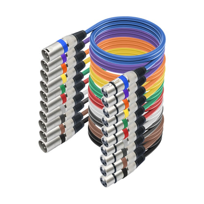 10pcs / Set XLR 3pin Male to Female Audio Cable, Length: 1m by buy2fix