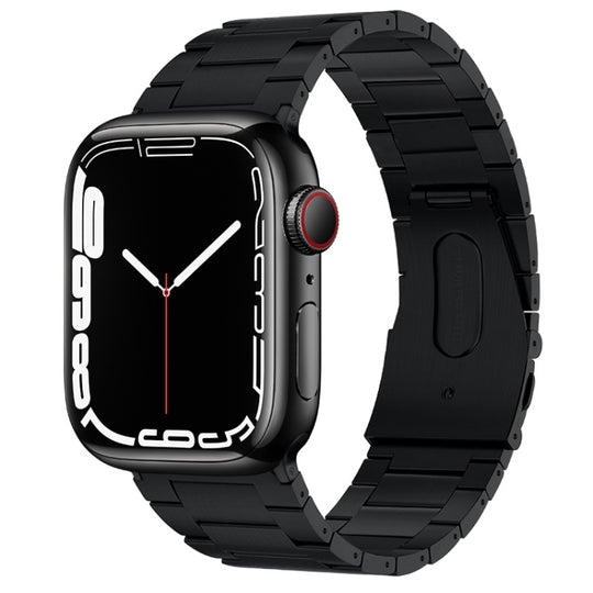 For Apple Watch SE 2023 40mm PG63 Three-Bead Protrusion Titanium Metal Watch Band(Black)