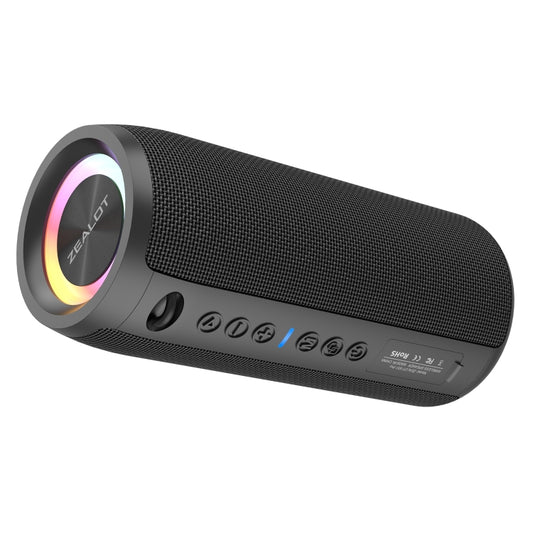 Zealot S51 Pro Shocking Bass Bluetooth Speaker with Colorful Light(Black) - Desktop Speaker by ZEALOT | Online Shopping UK | buy2fix
