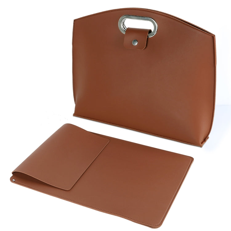 Waterproof PU Laptop Handbag Inner Bag for 12-14 inch Laptop(Brown) by buy2fix