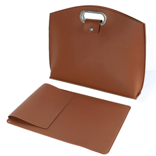 Waterproof PU Laptop Handbag Inner Bag for 12-14 inch Laptop(Brown) by buy2fix