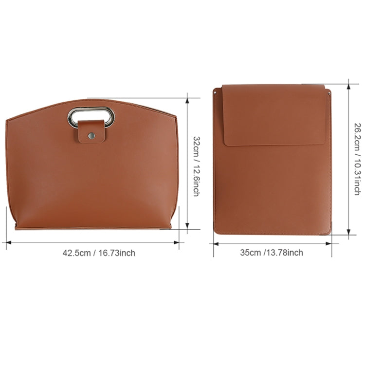 Waterproof PU Laptop Handbag Inner Bag for 12-14 inch Laptop(Brown) by buy2fix